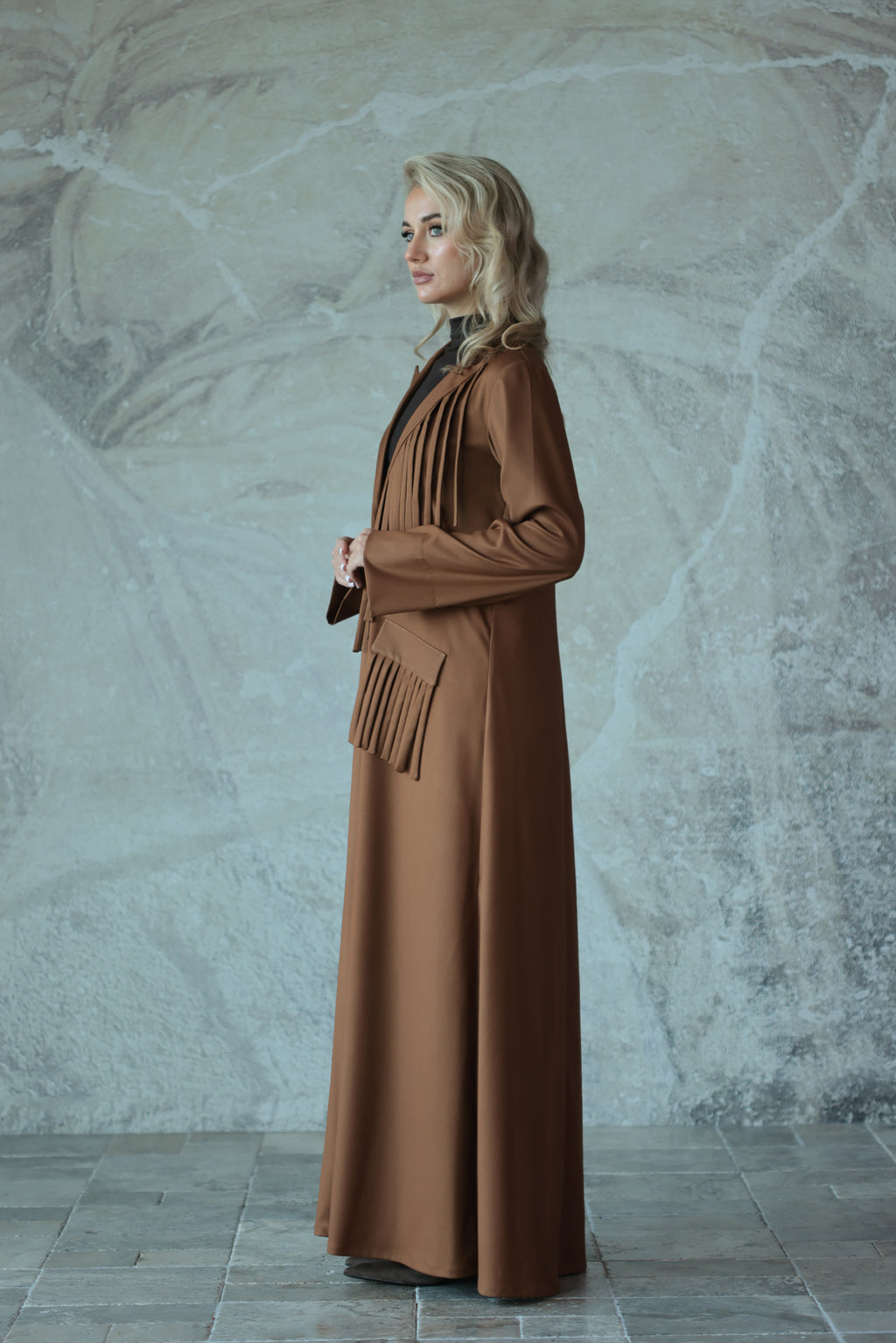 Brown Jacket-Style Abaya