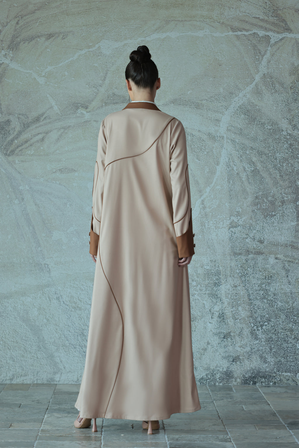 Beige Two-Tone Abaya