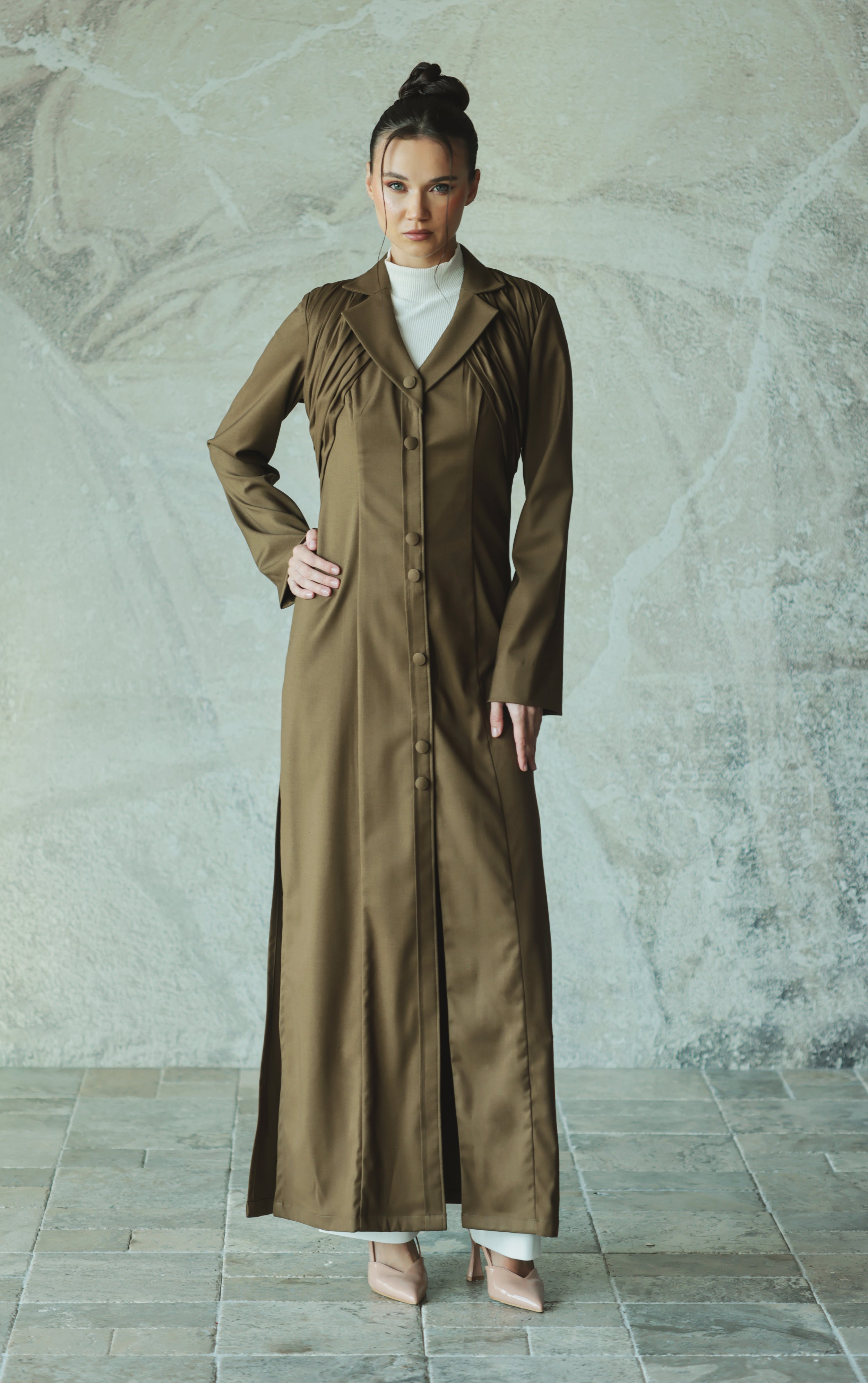 Olive Pleats Abaya