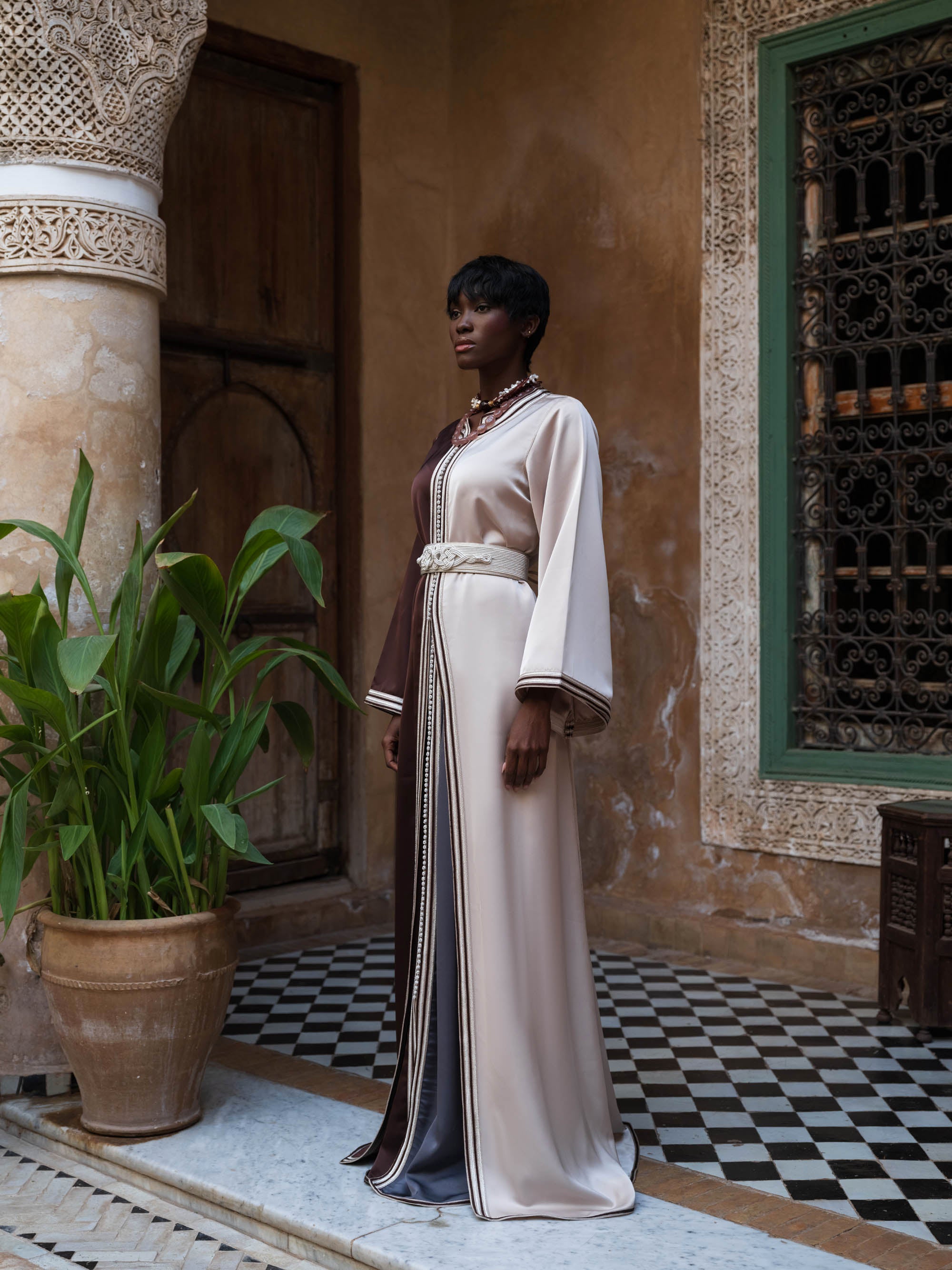 Three Tone Silk Takchita