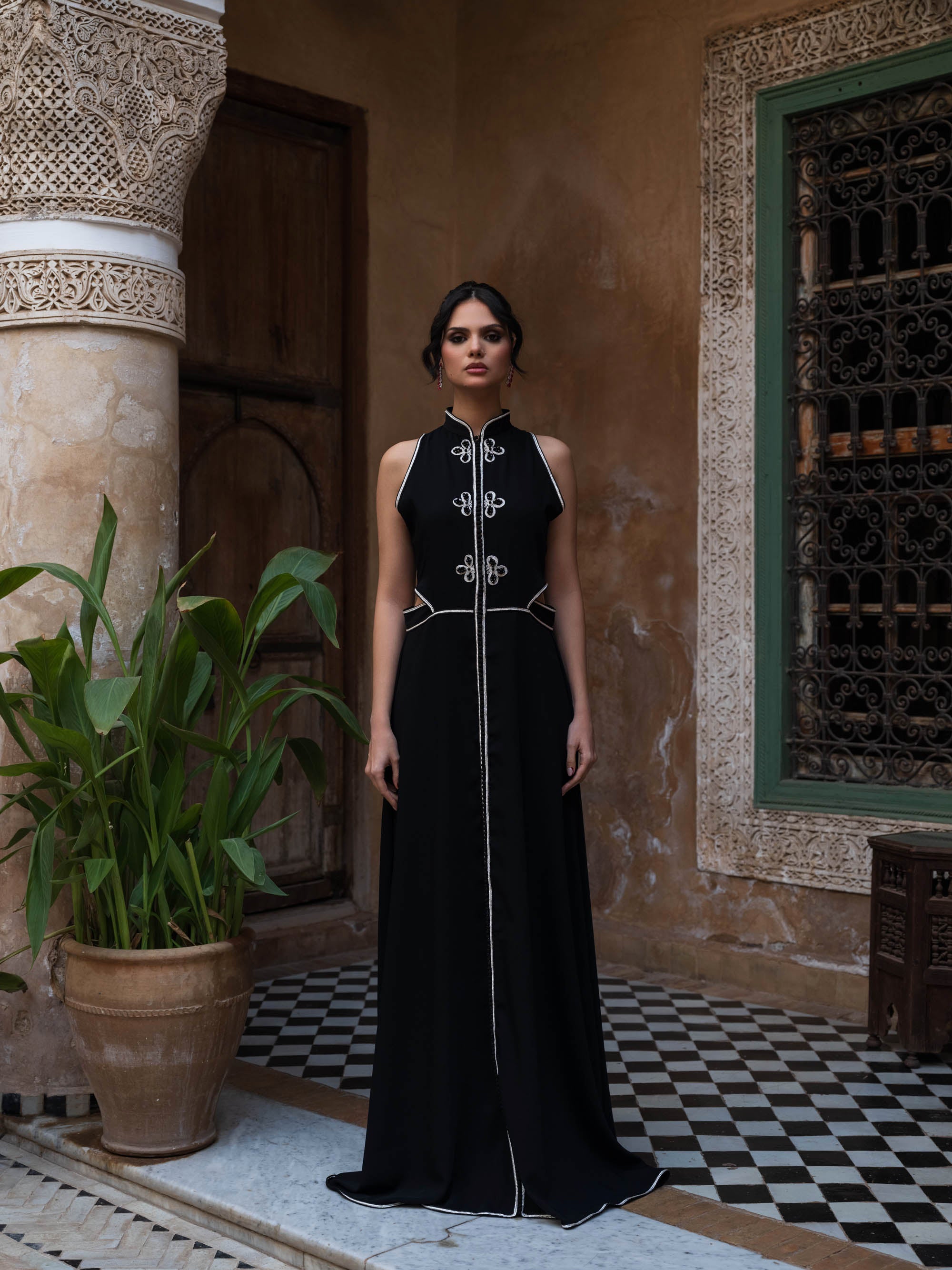 Modern black Crepe Dress