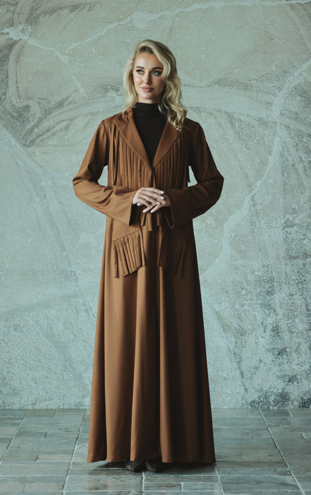 Brown Jacket-Style Abaya