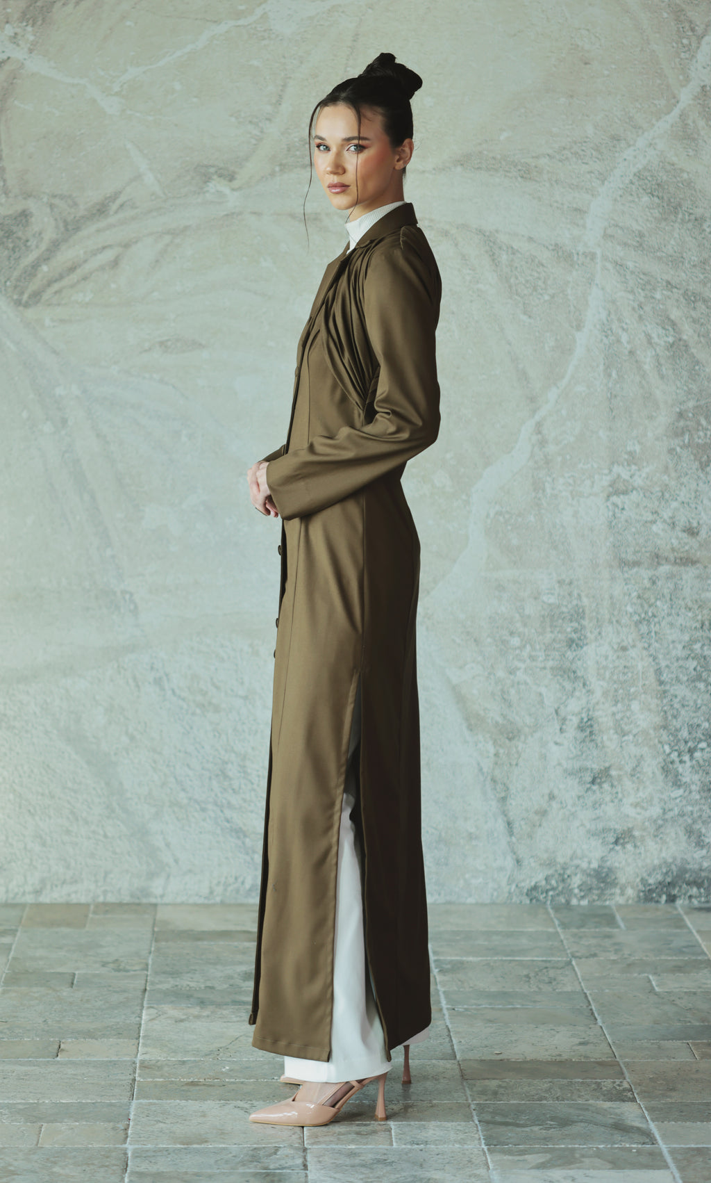 Olive Pleats Abaya