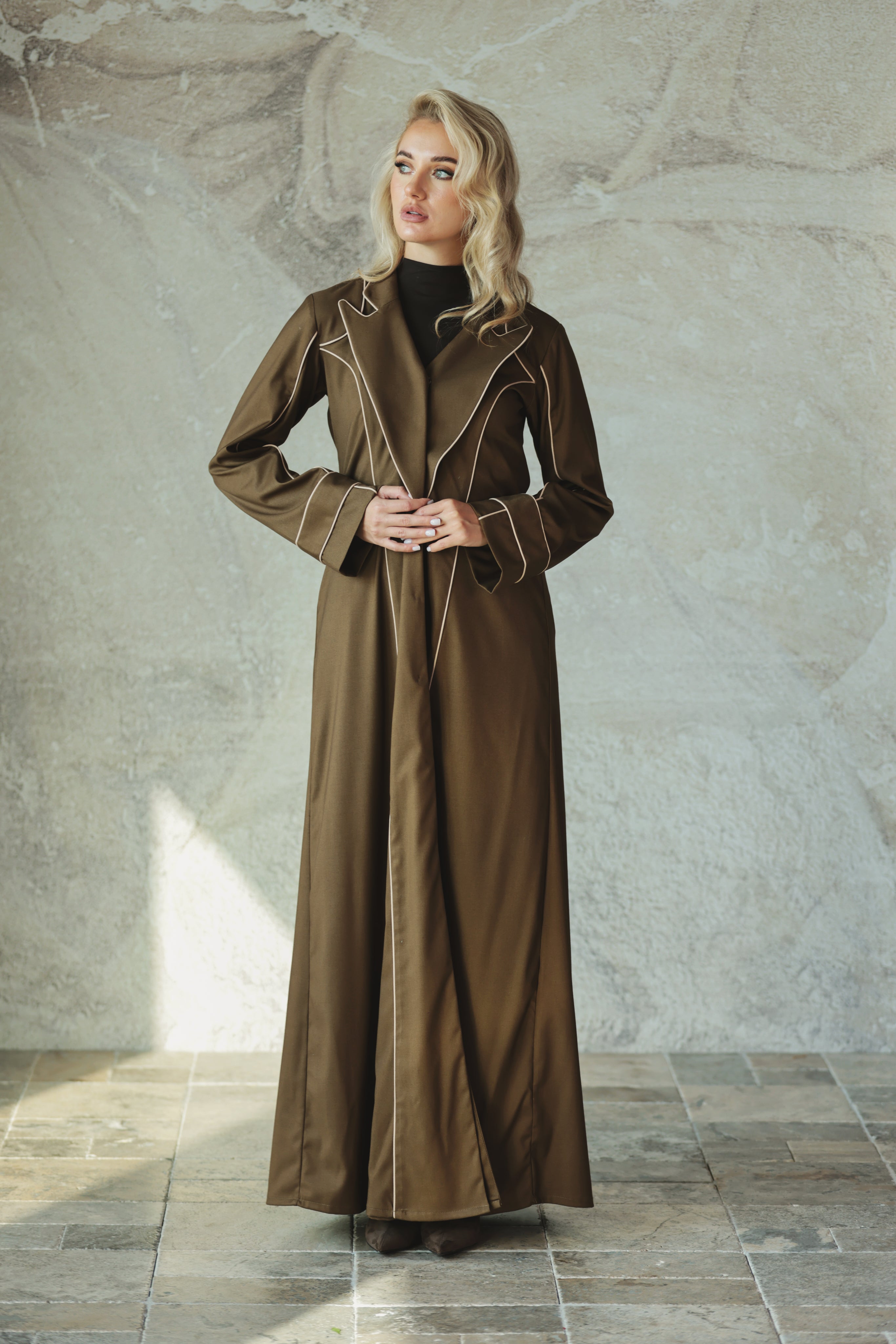 Olive Jacket-Style Abaya
