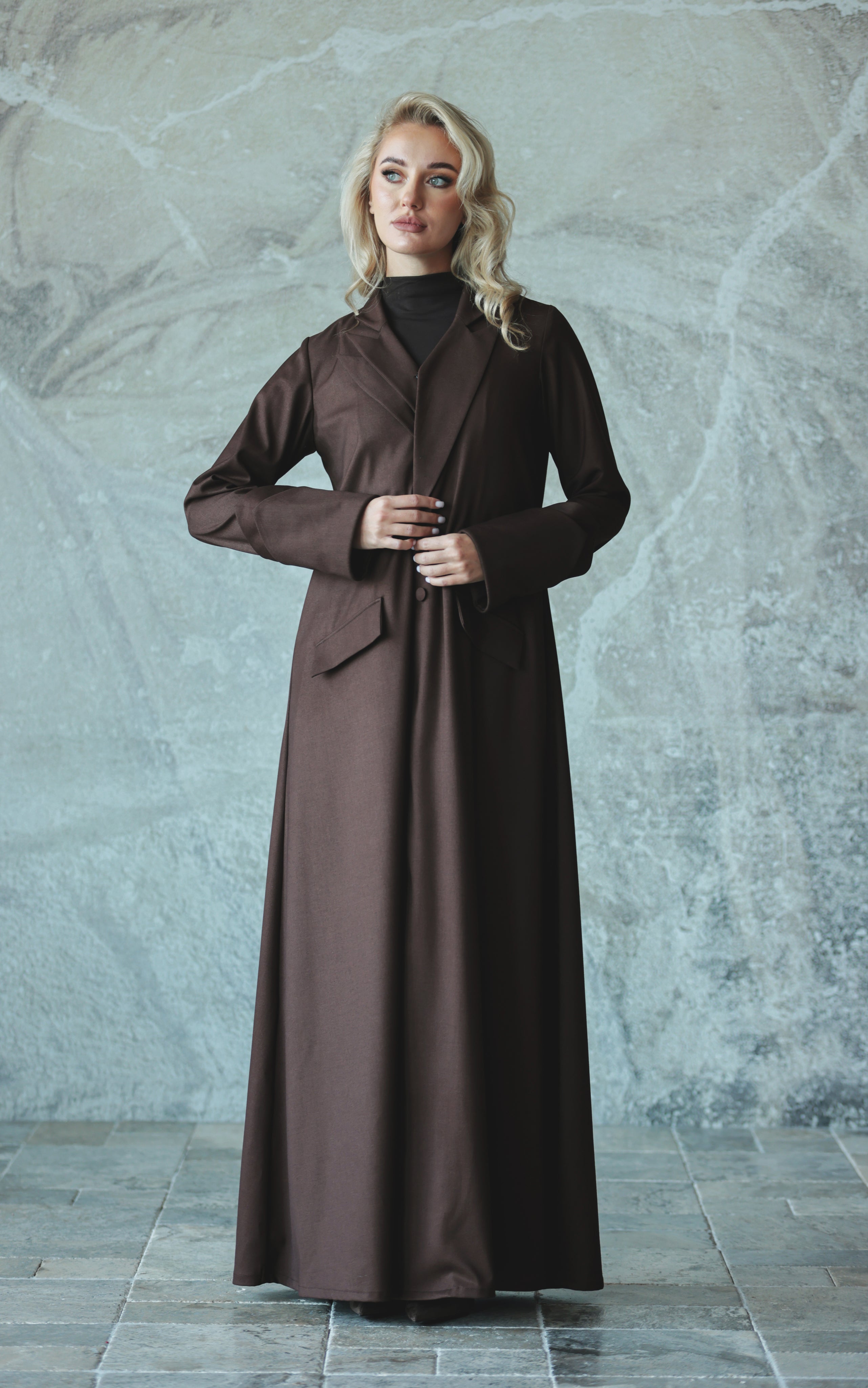 Brown Tailored Suit Abaya