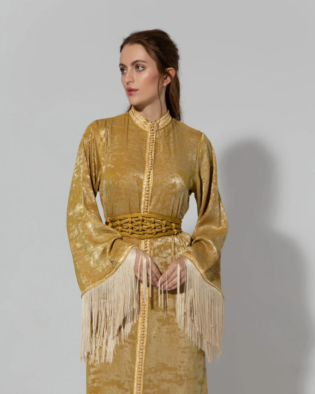 Yellow Silk Kaftan