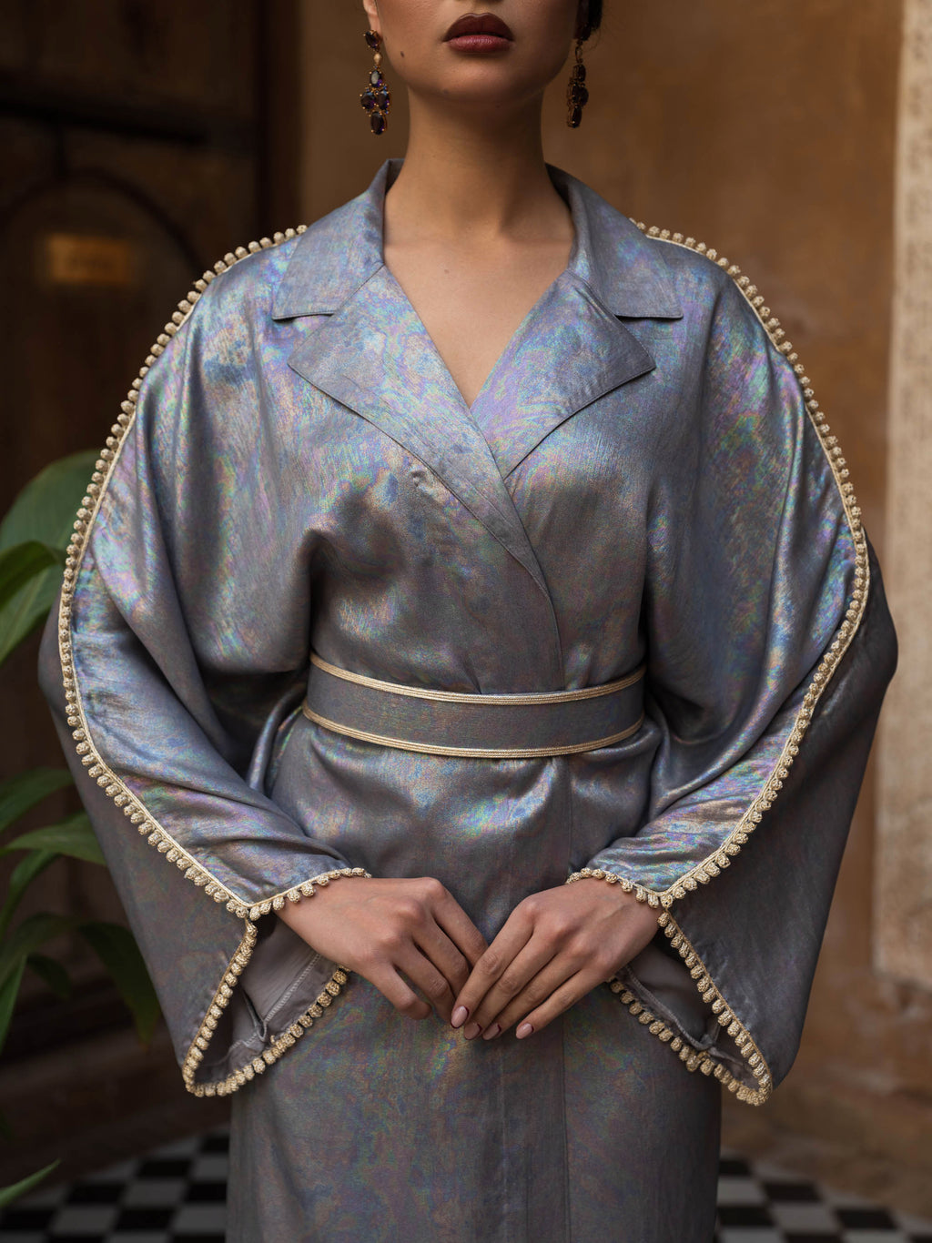 Modern Metallic Kaftan - Blue
