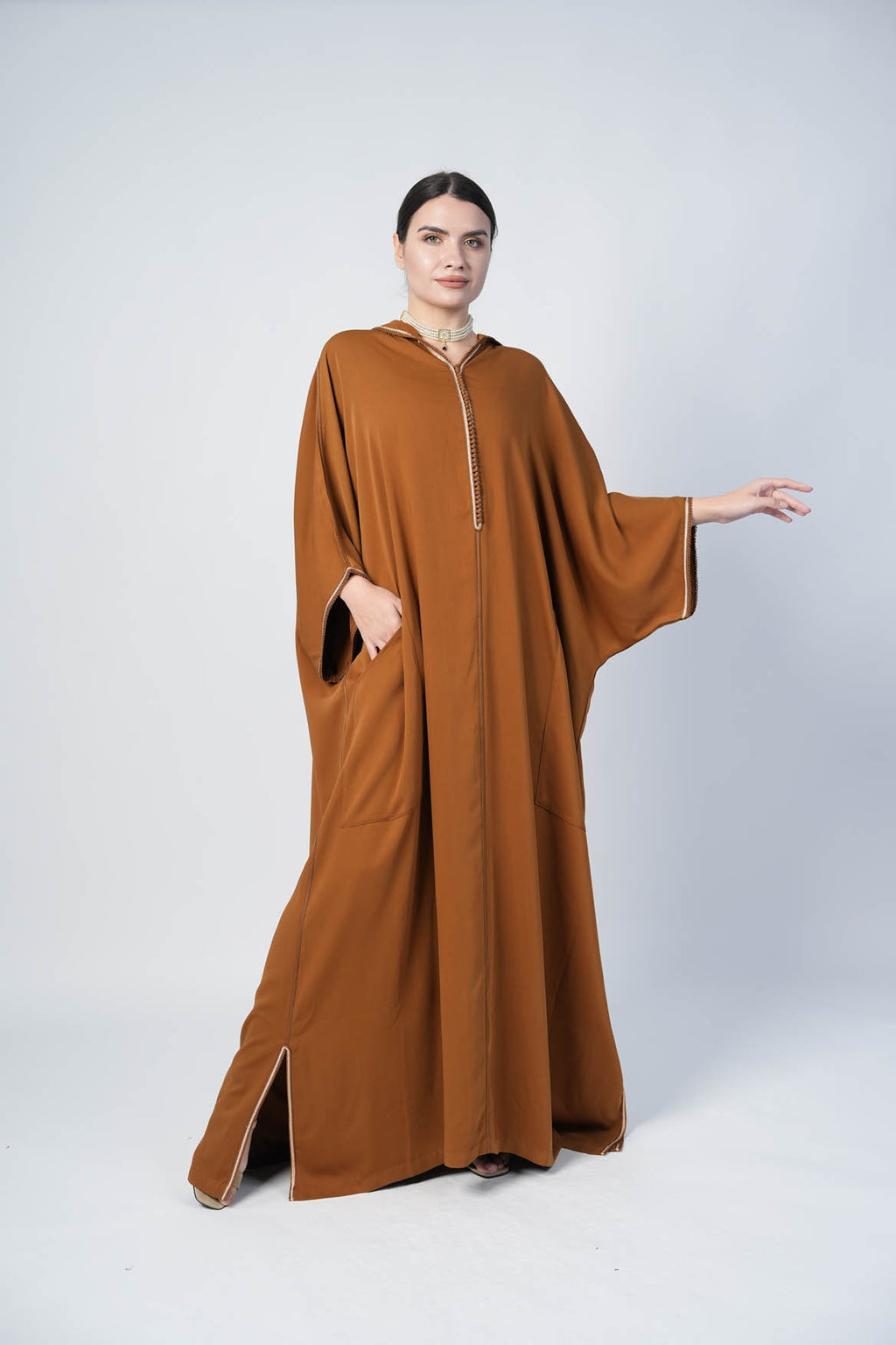 Crepe Brown Kaftan