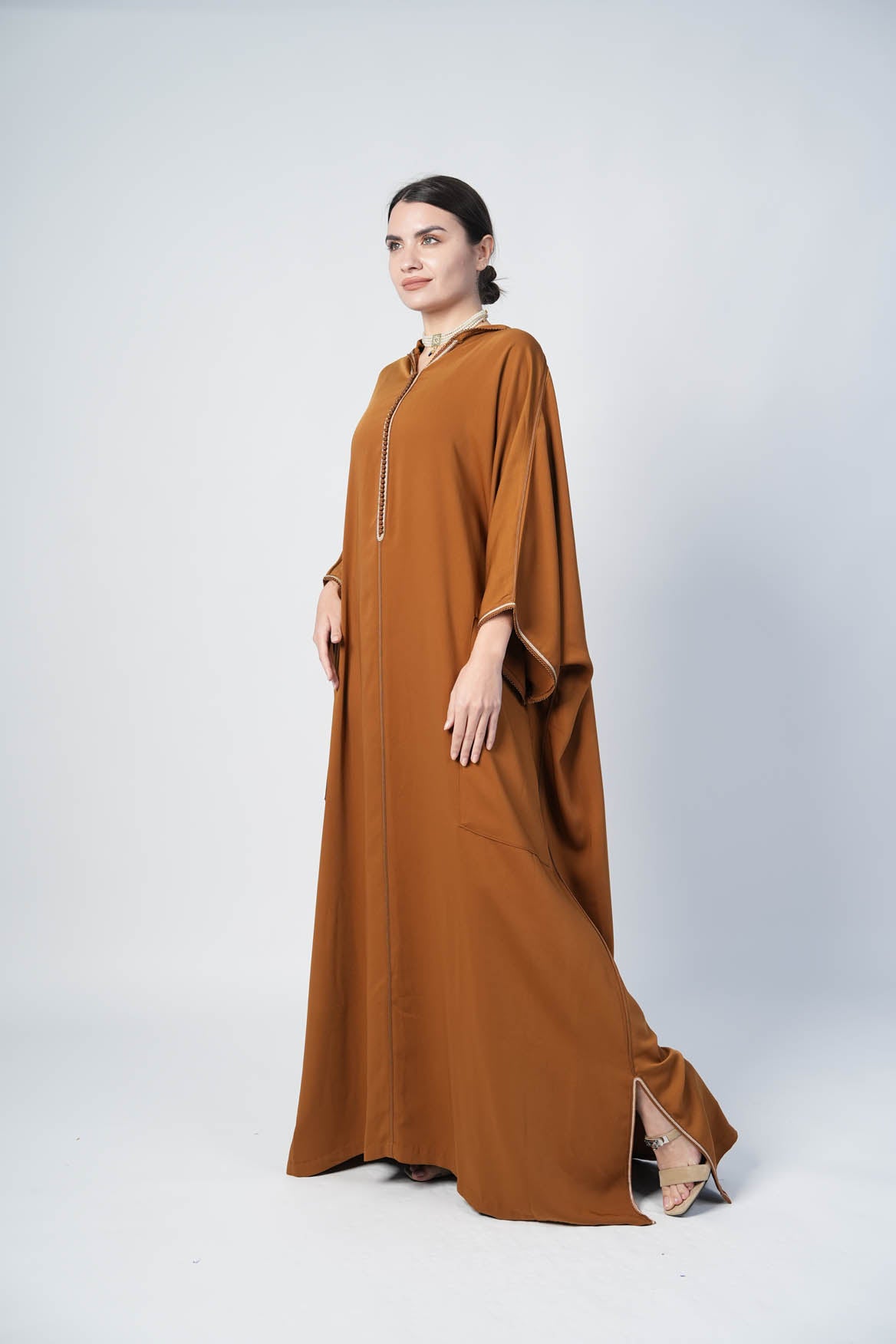 Crepe Brown Kaftan