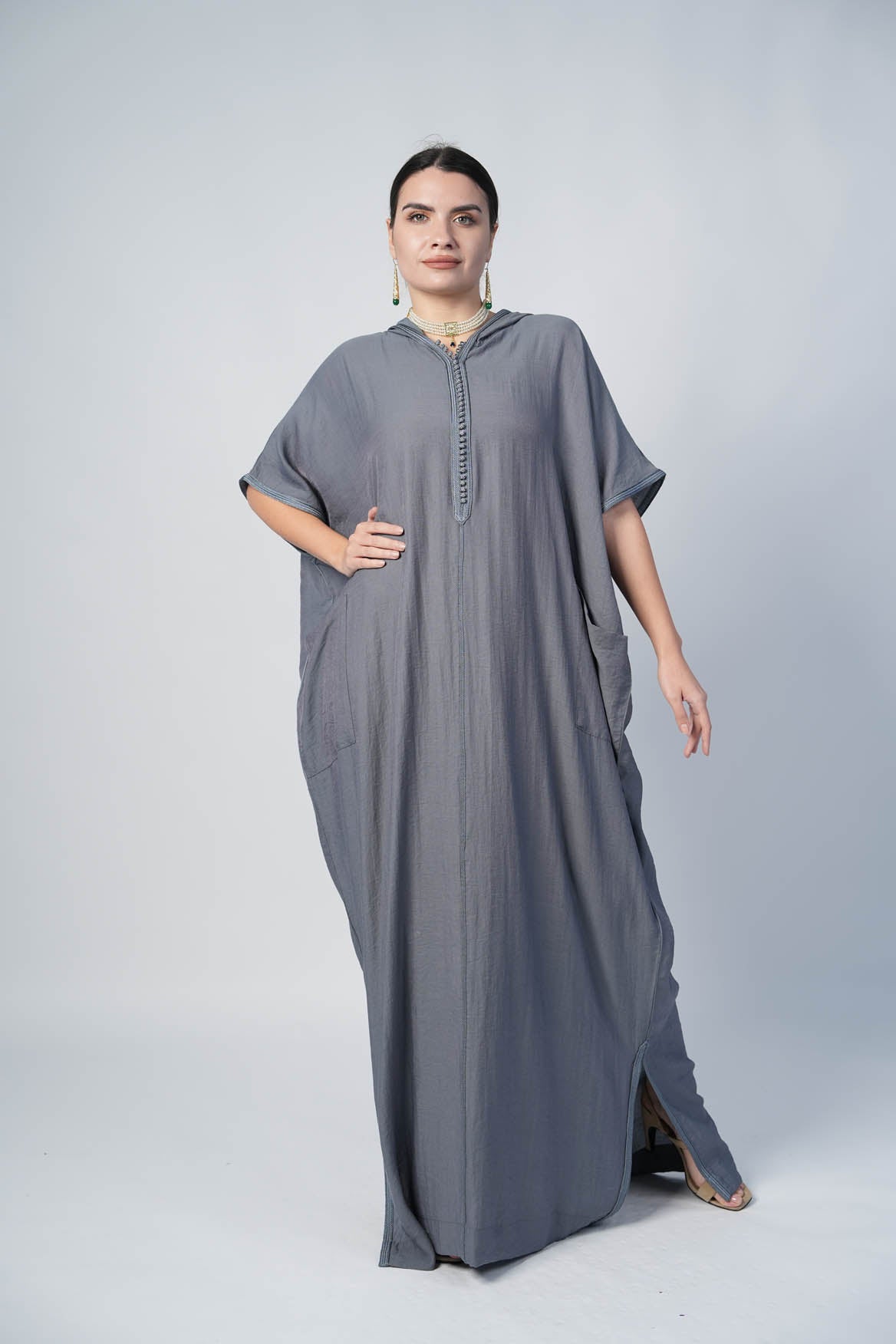 Cotton Gray Kaftan