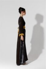 Habba-Black Velvet Kaftan - Image 6