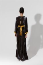 Habba-Black Velvet Kaftan - Image 4