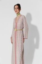 Habba-Embroidered Pink Kaftan