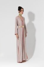 Habba-Embroidered Pink Kaftan - Image 4