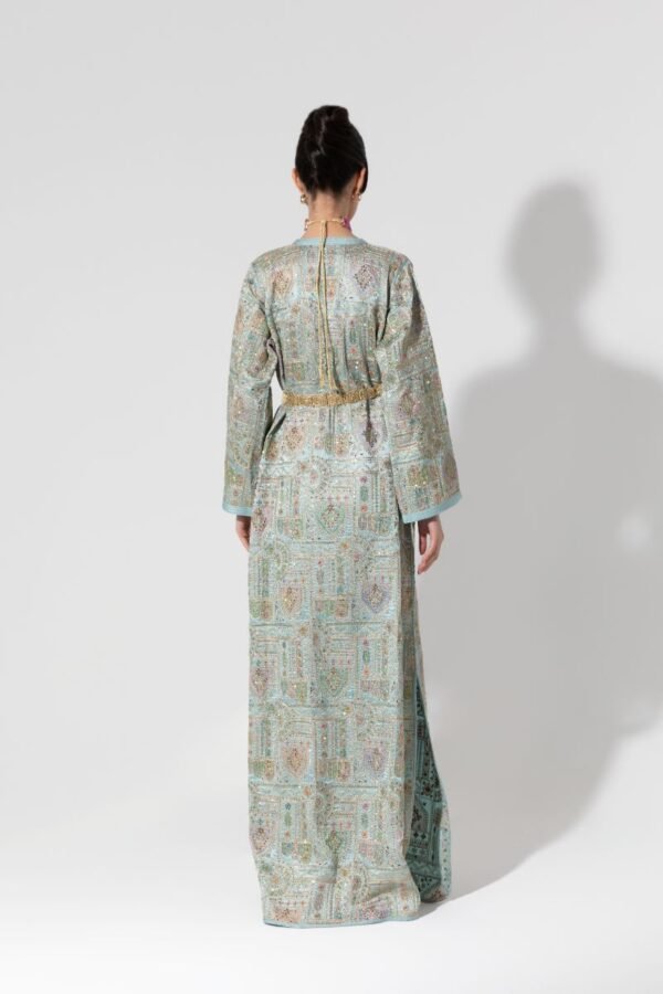 Habba-Embroidered Blue Kaftan - Image 5