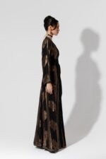 Habba-Black Silk and Chiffon Kaftan - Image 4