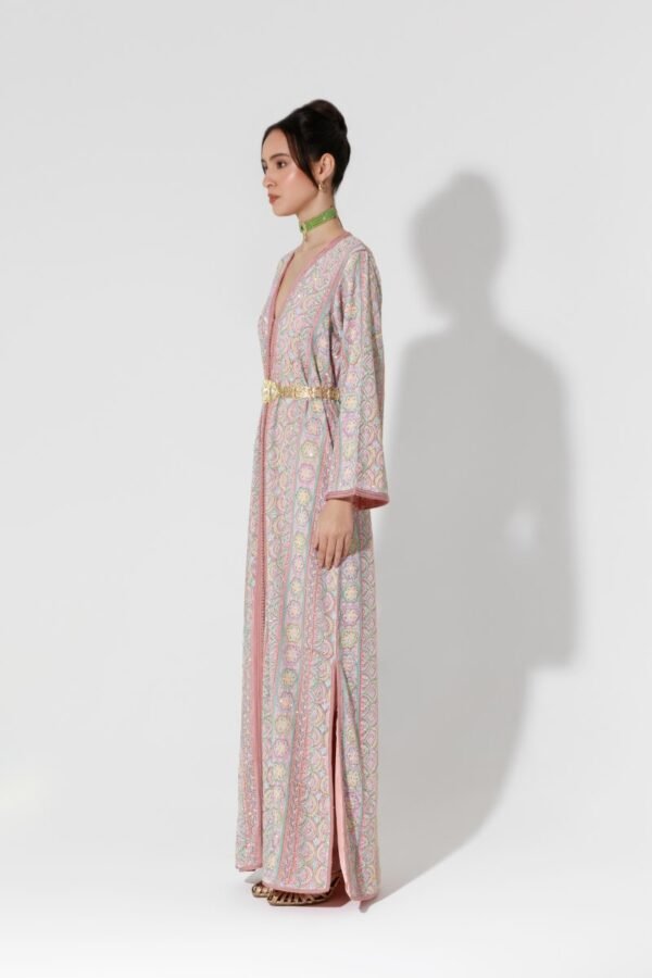 Habba-Embroidered Pink Kaftan - Image 3