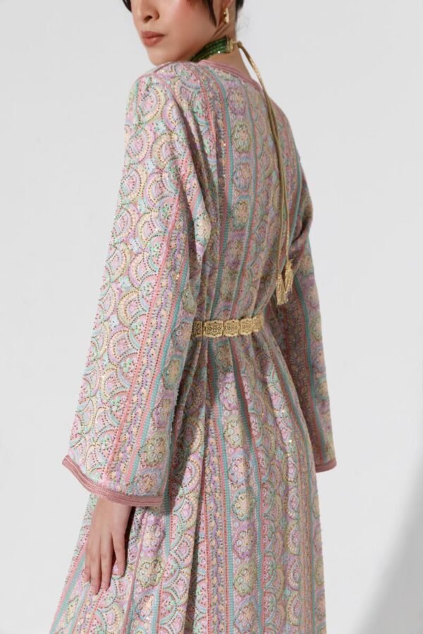 Habba-Embroidered Pink Kaftan - Image 6