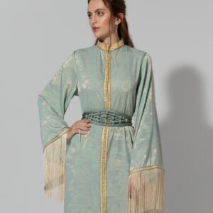 Habba-Green Silk Kaftan