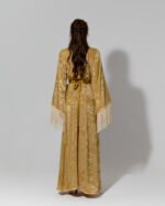 Habba-Yellow Silk Kaftan - Image 3